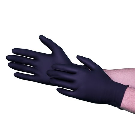 Vguard A19A3, Exam Glove, 6.3 mil Palm, Nitrile, Powder-Free, Medium, 1000 PK, Black A19A32